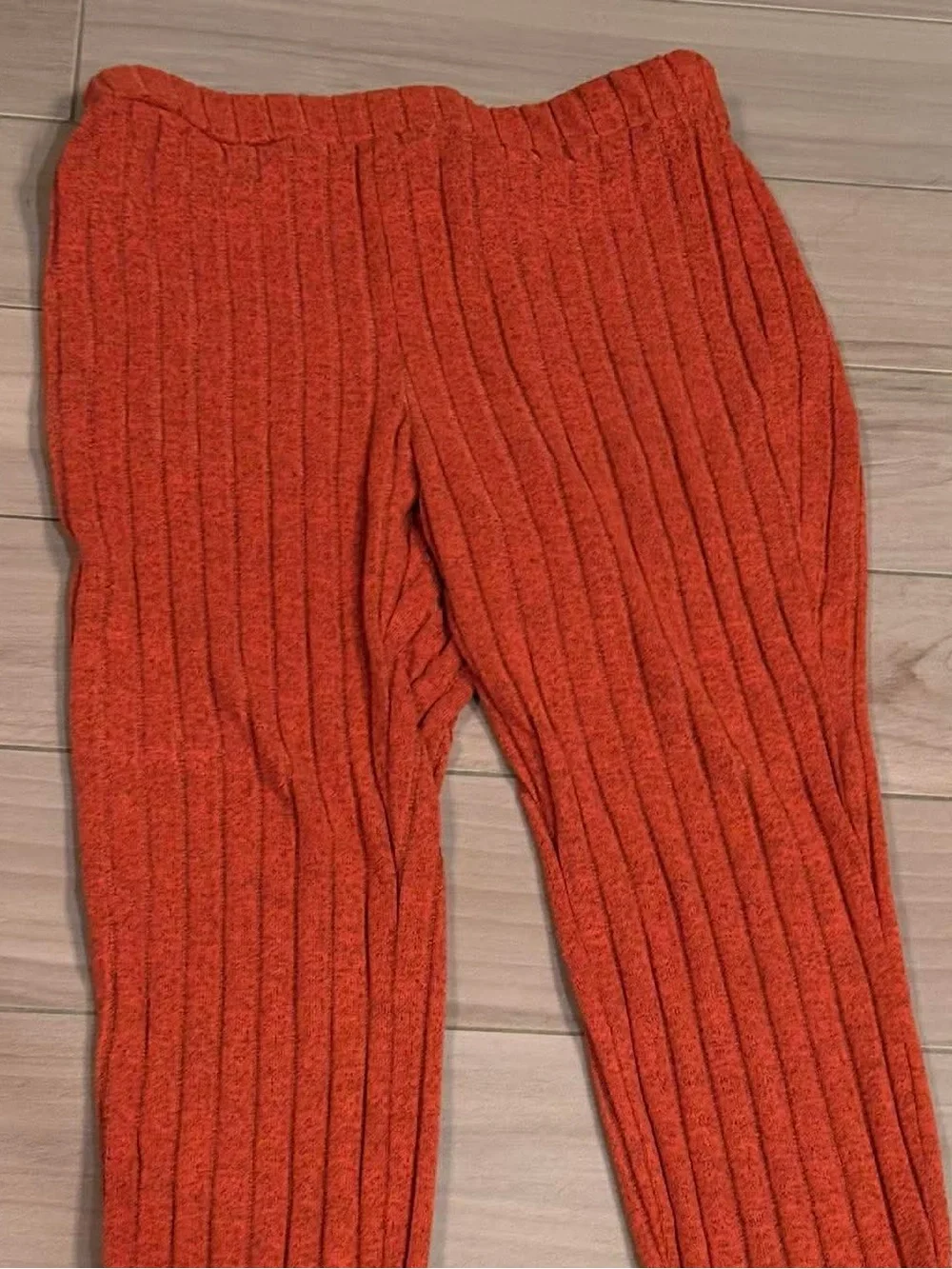 SHEIN rust orange ribbed knit top SIZE 12